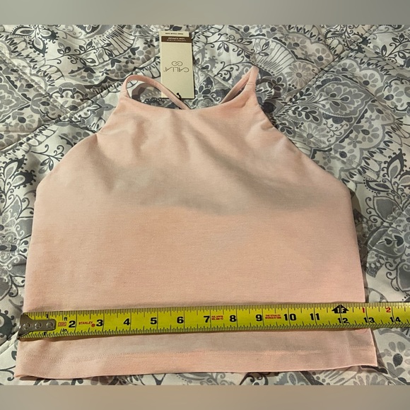 CALIA LUSTRALUX CROP LOW SUPPORT EXERCISE TOP SPORTS BRA LIGHT PINK SZ SMALL NWT - Picture 5 of 13